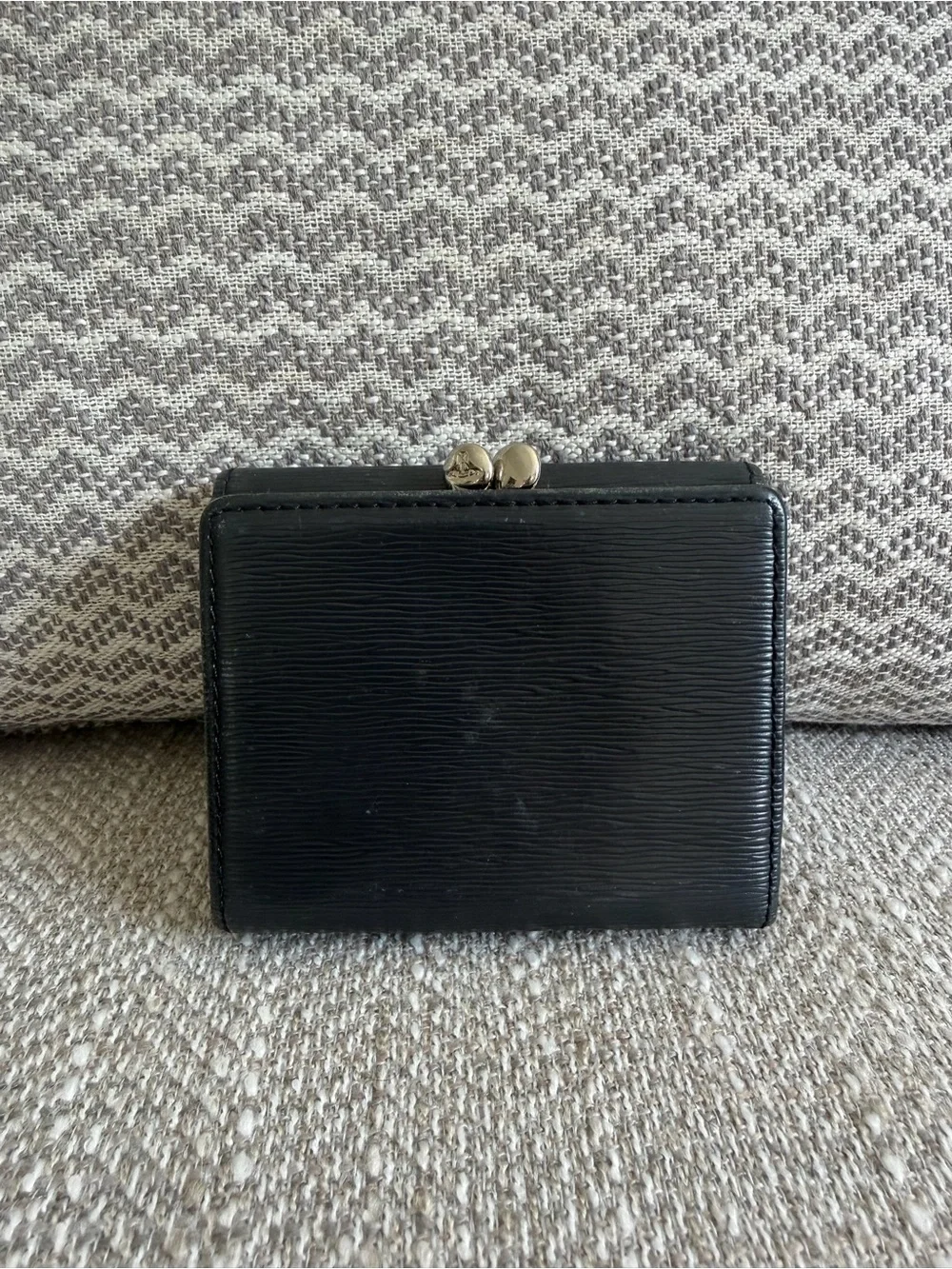 Vivienne Westwood Black Epi Leather Orb Compact Trifold Wallet